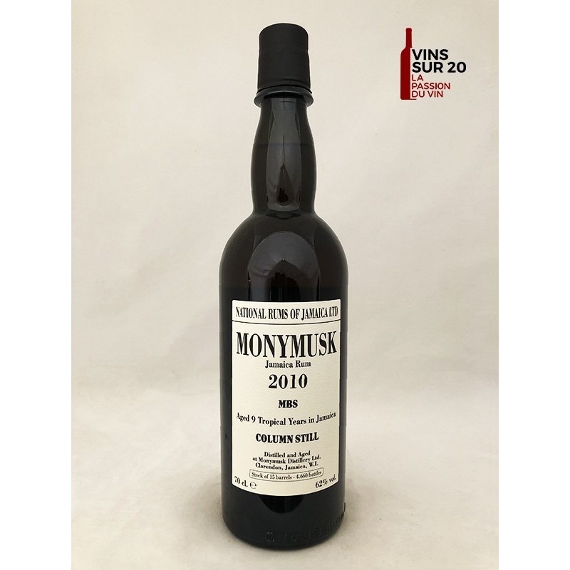 RHUM MONYMUSK - COLUMN STILL - 9 ANS - 2010 - 62° - 70CL - JAMAÏQUE