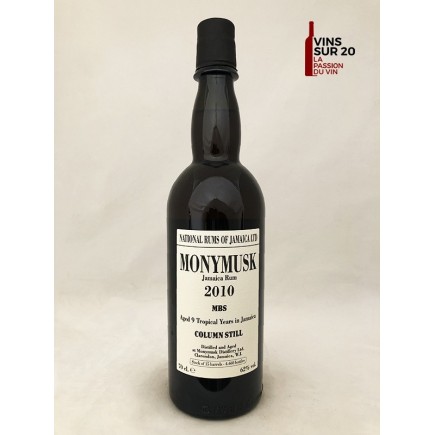 RHUM MONYMUSK - COLUMN STILL - 9 ANS - 2010 - 62° - 70CL - JAMAÏQUE