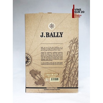 RHUM J.BALLY - 12 ANS - BOUTEILLE PYRAMIDE - 45° - 70CL