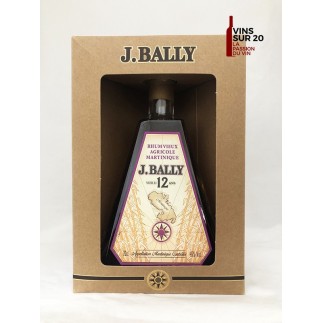 RHUM J.BALLY - 12 ANS - BOUTEILLE PYRAMIDE - 45° - 70CL