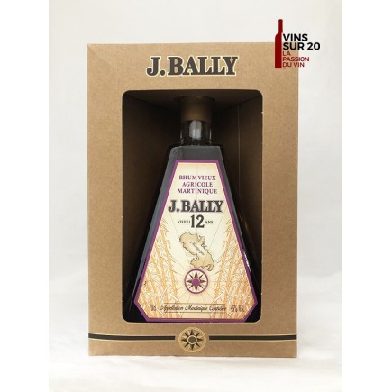 RHUM J.BALLY - 12 ANS - BOUTEILLE PYRAMIDE - 45° - 70CL